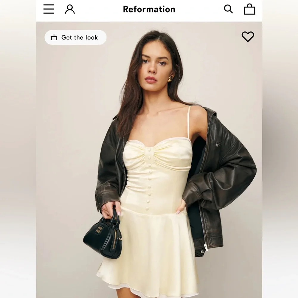 Reformation Cream Mini Dress - Picture 8 of 8